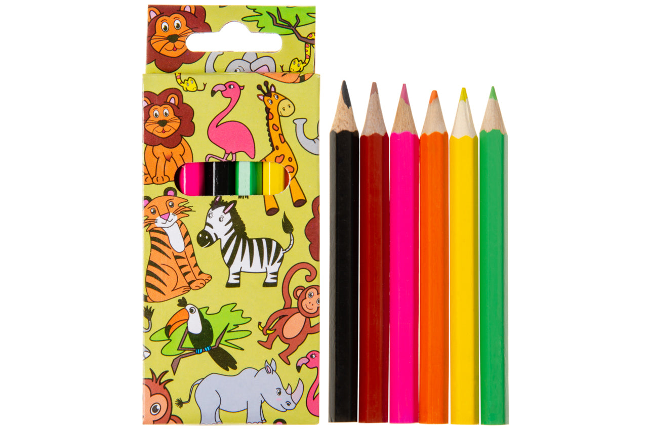 6 Wild Animal Halfsize Colouring Pencils