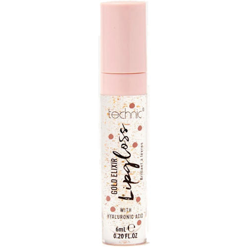 Technic Cosmetics Clear Gold Elixir Lip Gloss - Hydrating Glossy Finish with Gold Flecks