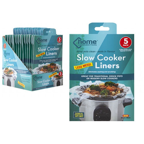 No Mess Slow Cooker Liners - 5 Pack Convenient Cooking Solution Disposable Liners Easy Clean Time Saver