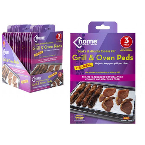 Fat Reducing Grill & Oven Pads - 3 Pack Non-Stick Cooking Liners Reusable Kitchen