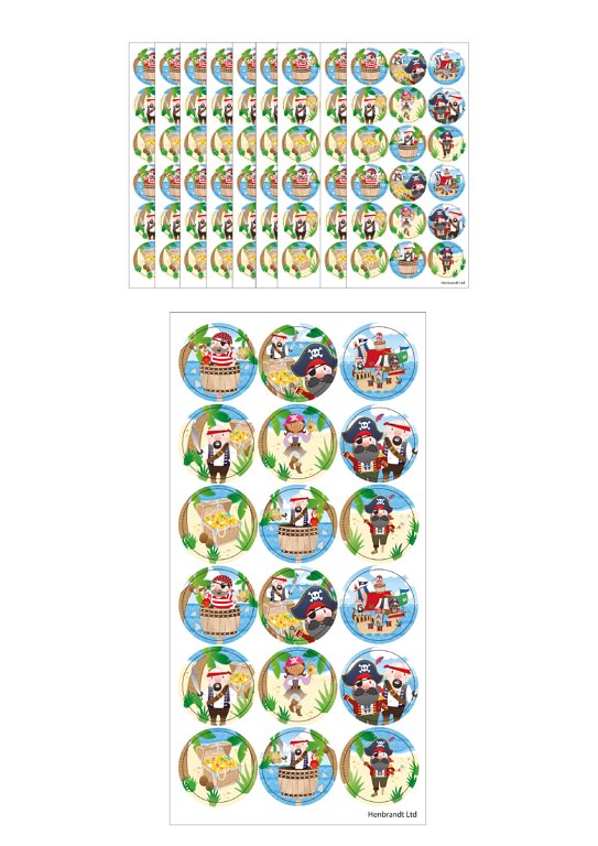 180 Round Pirate Stickers