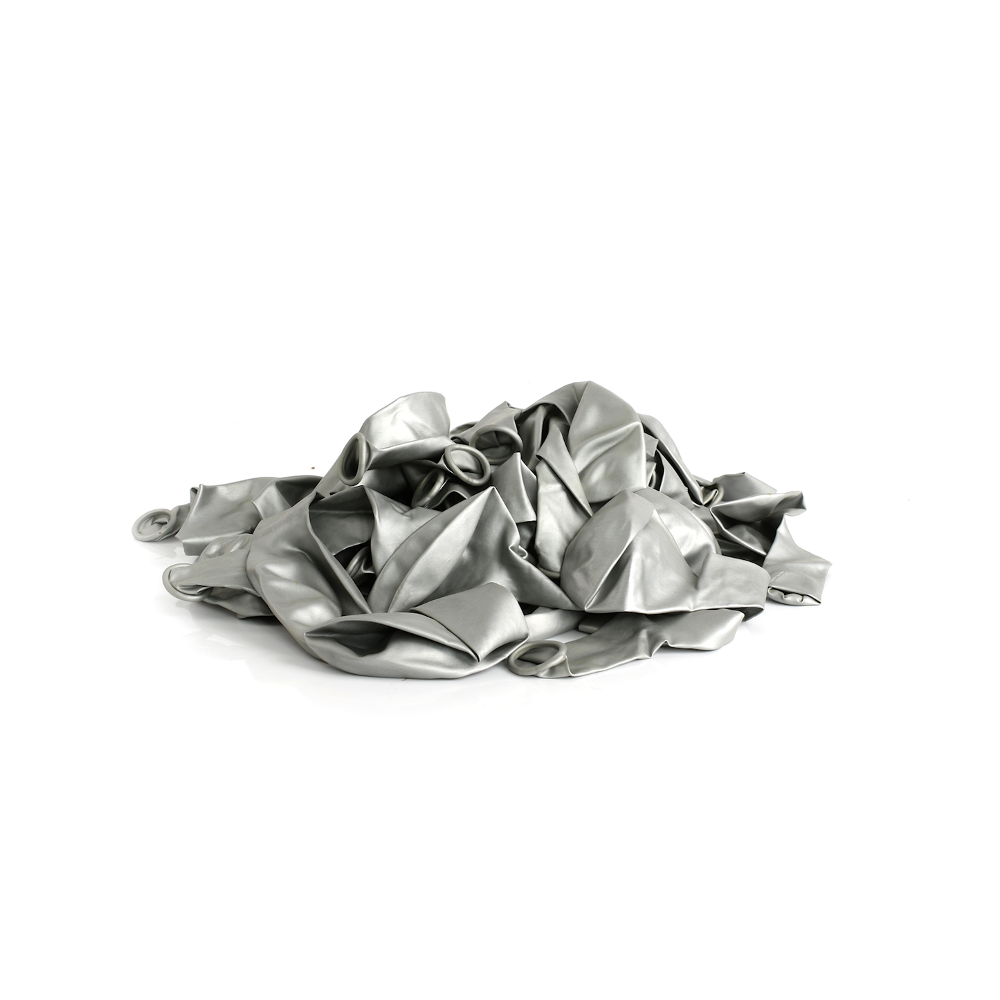 50 Metallic Silver 7" Latex Balloons