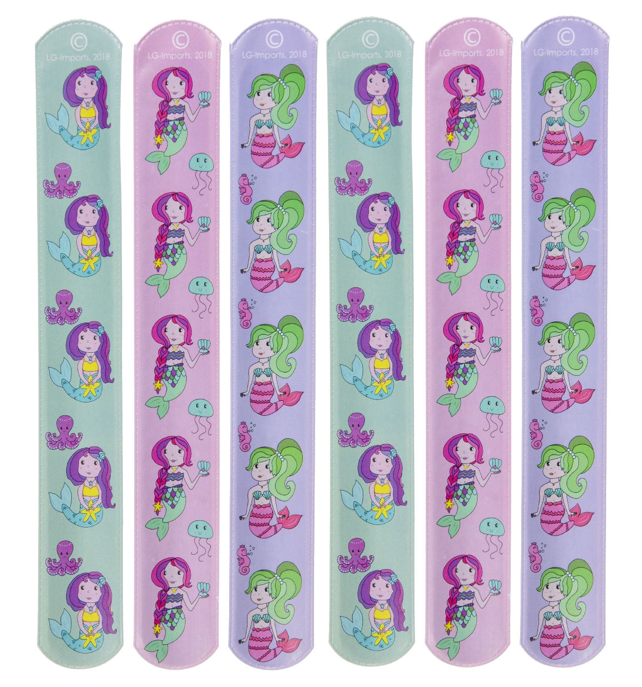 6 Mermaid Slap Bracelets