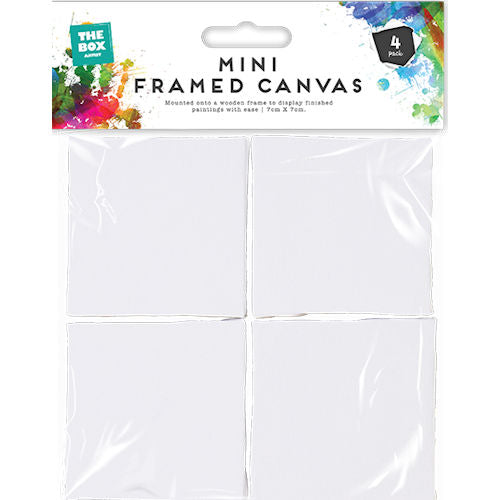Artist Mini Framed Canvas 4 Pack - Small Painting Panels Art Supplies