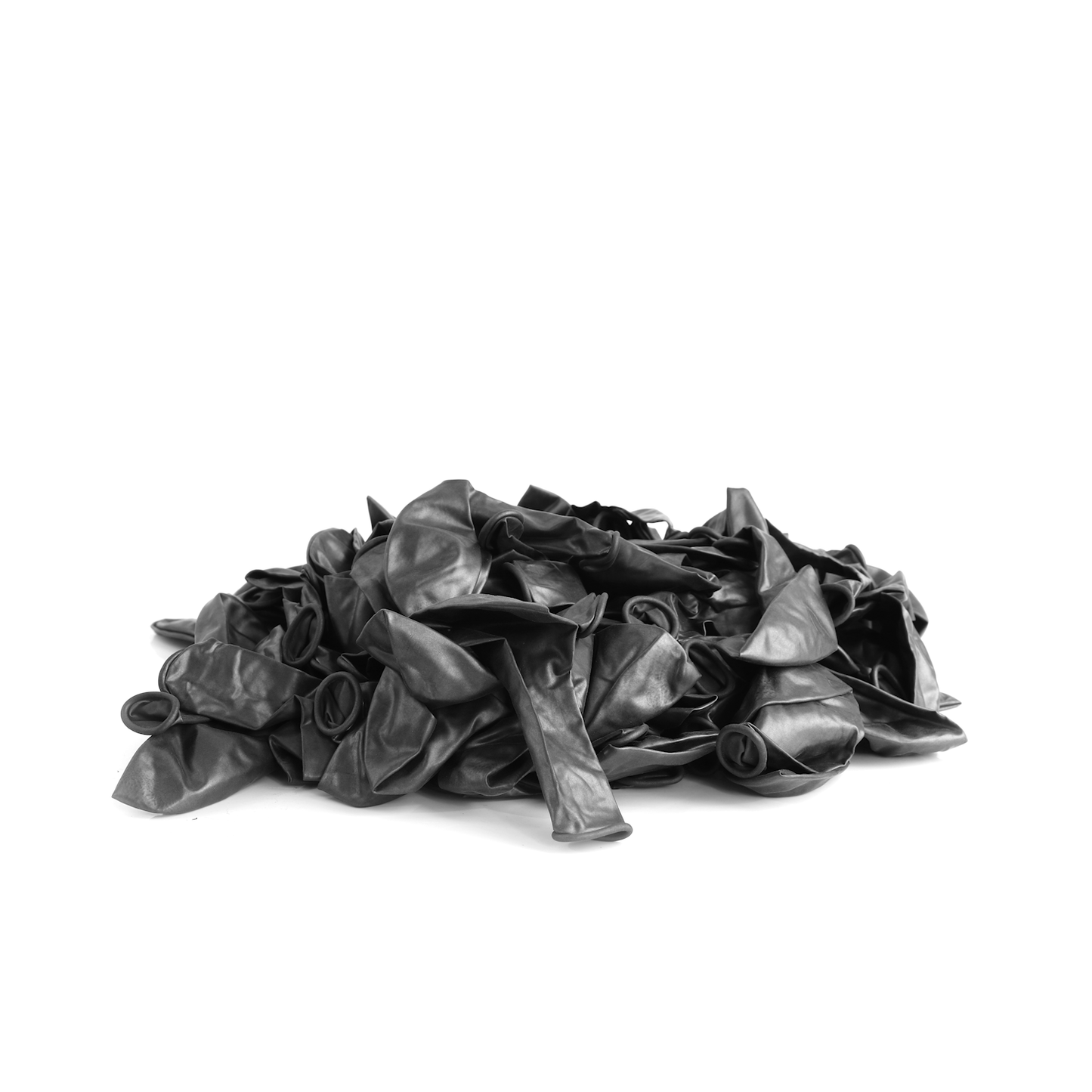 100 Metallic Black 7" Latex Balloons