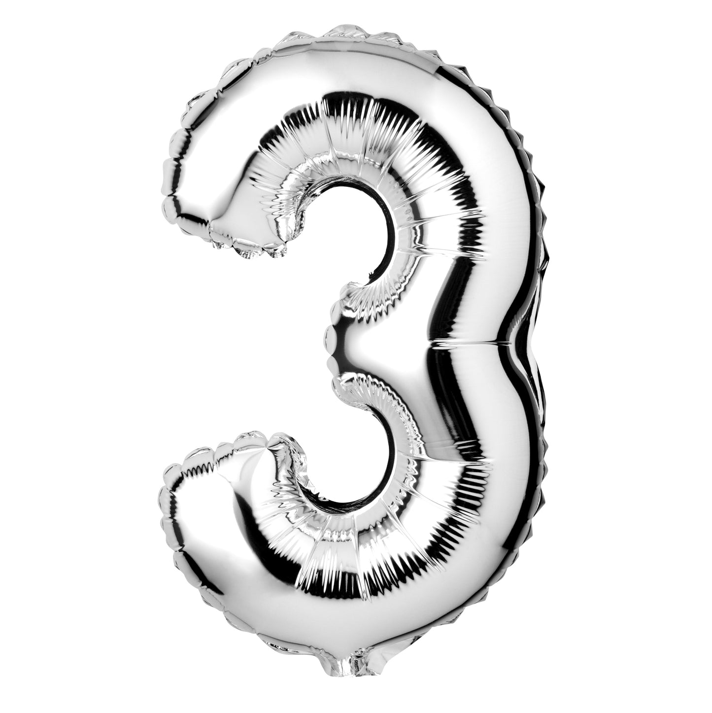 Large Silver Foil "Number 3" Balloon