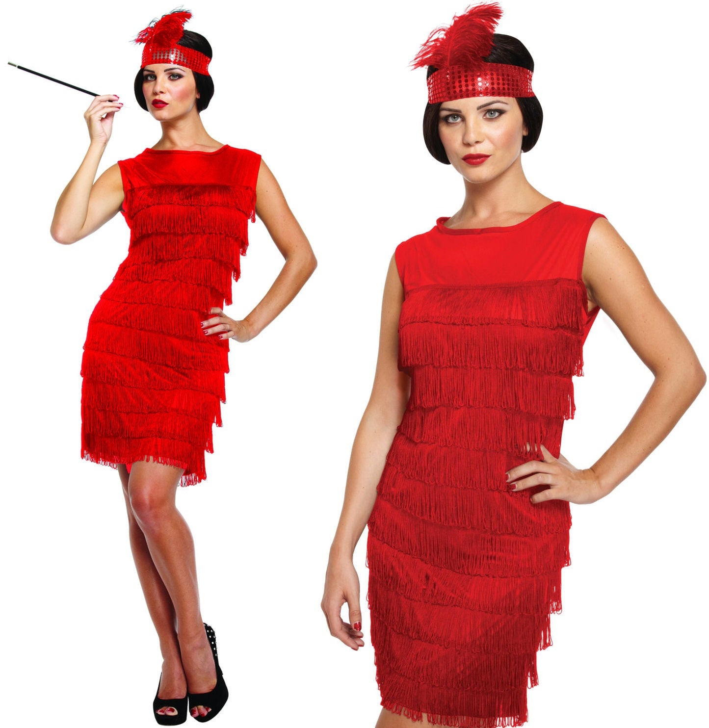 Red Tassle Flapper Dress Costume