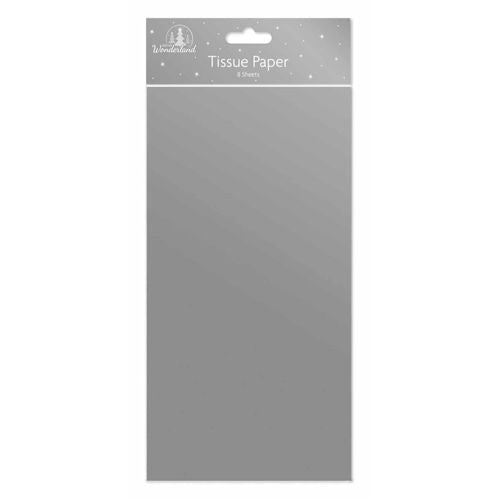 Christmas Silver Tissue Paper - 8 Sheets Holiday Gift Wrapping Craft Supplies