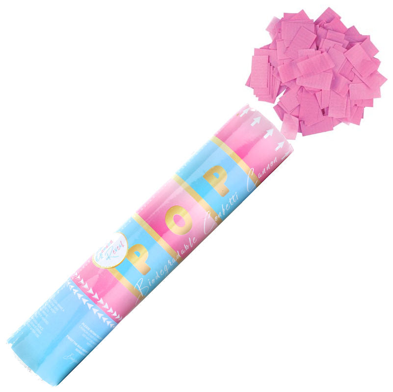 Pink Gender Reveal Confetti Cannon 20cm