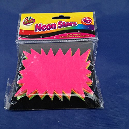 Fluorescent Flashes - 60 Pack Neon Colourful Cardboard Flashcards