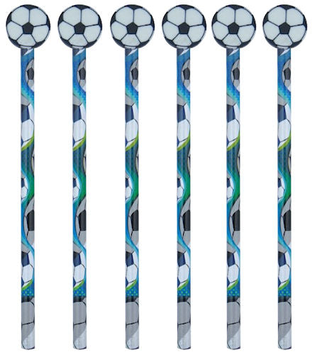 6 Football Pencils & Eraser Toppers