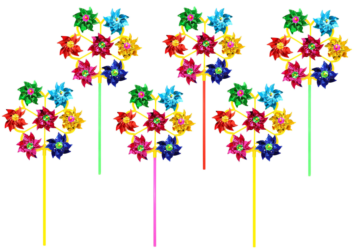 6 Large Foil Windmills