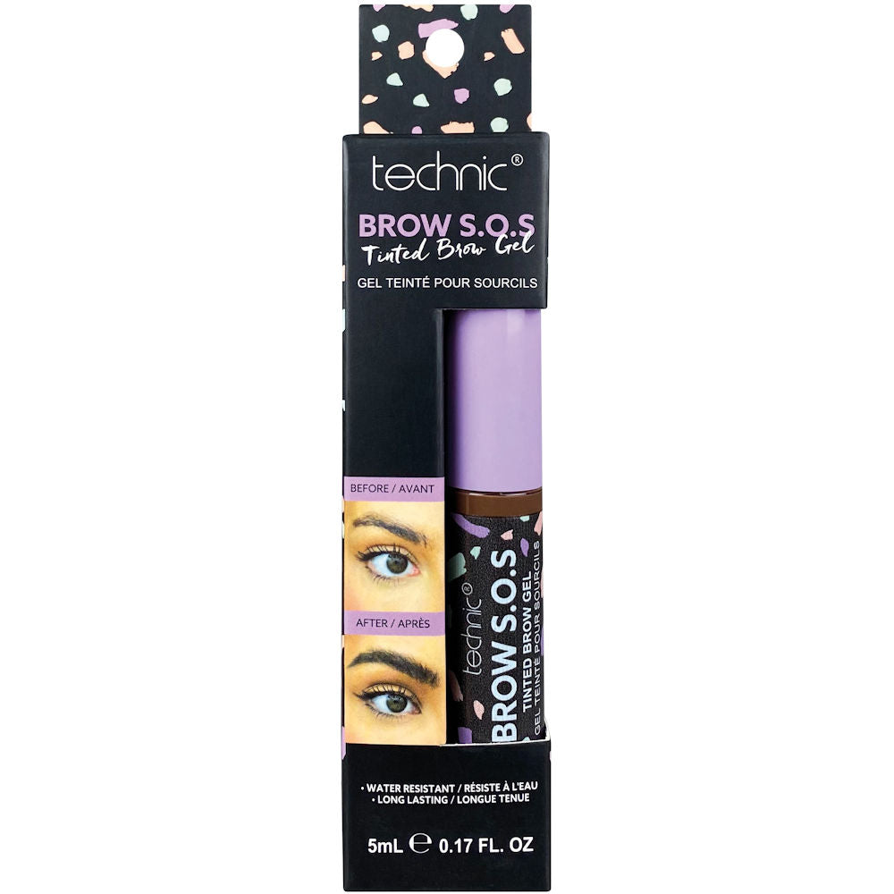 Technic Cosmetics Brow SOS Caramel Brown - Eyebrow Gel Makeup Beauty Define Fill Brow Enhance