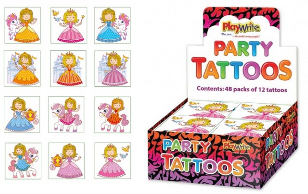 72 Princess Temporary Tattoos