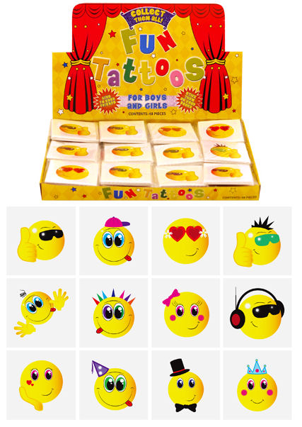 72 Smiley Temporary Tattoos