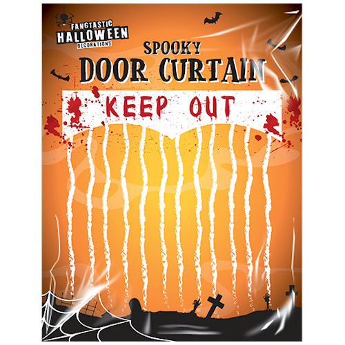 Halloween Keep Out Bloody Curtain - Spooky Festive Haunted House Ghost Witch Vampire Decoration