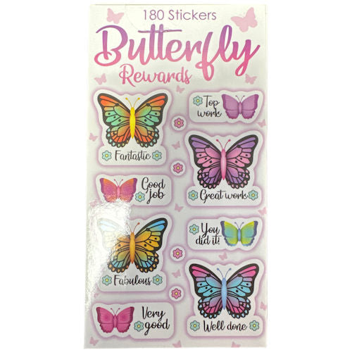 Butterfly Rewards Sticker Book - 180 Stickers Fun Designs Reward Stickers Kids Craft Activity