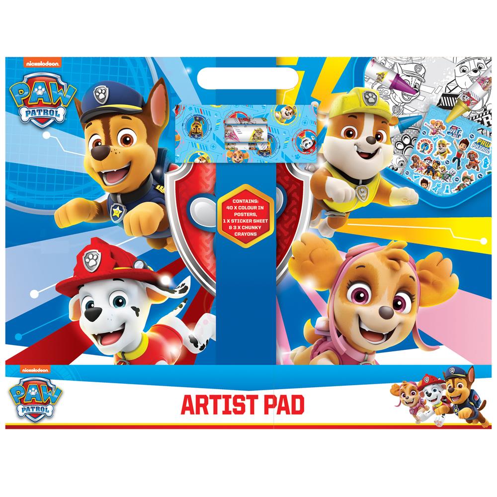 Paw Patrol Artist Pad - Colouring Posters Sticker Sheet Chunky Crayons