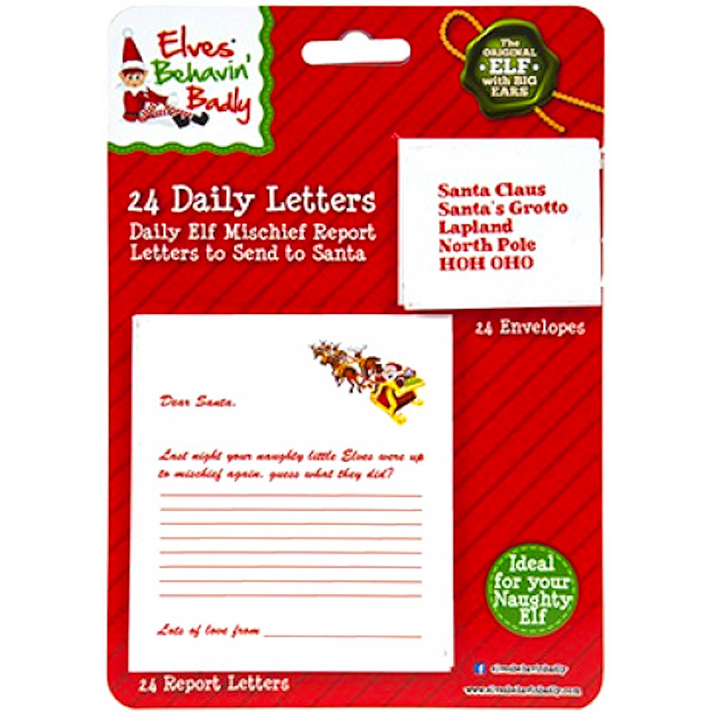 Daily Letters To Santa - Christmas Wish List Kids Activity Festive 24 Pack