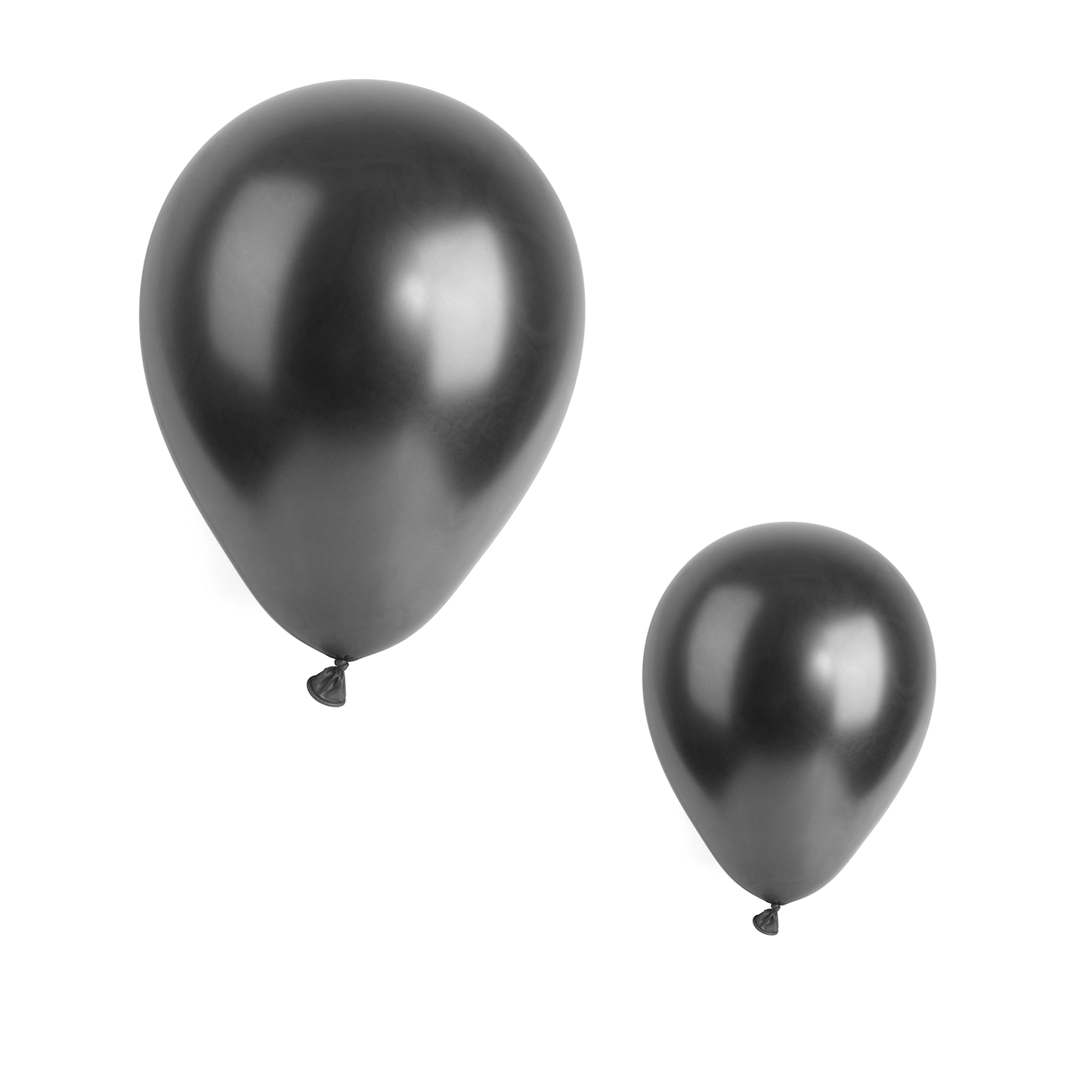 100 Metallic Black 7" Latex Balloons