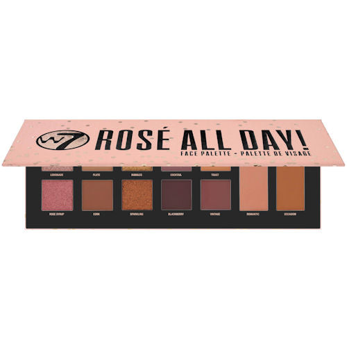 W7 Cosmetics Rose All Day! Eyeshadow Palette - 12 Colour Matte Shimmer Nude Colours Eyes