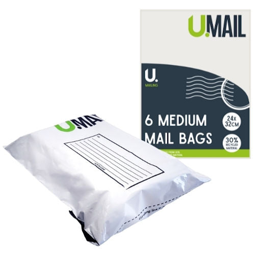 Mail Bags Medium - 6 Pack Self-Seal Waterproof Durable Postal Packaging Supplies Mailing Envelopes