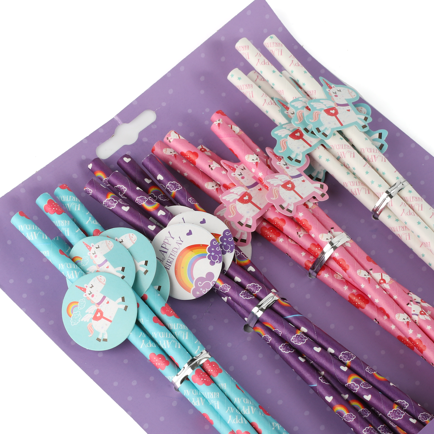20 Unicorn Paper Straws
