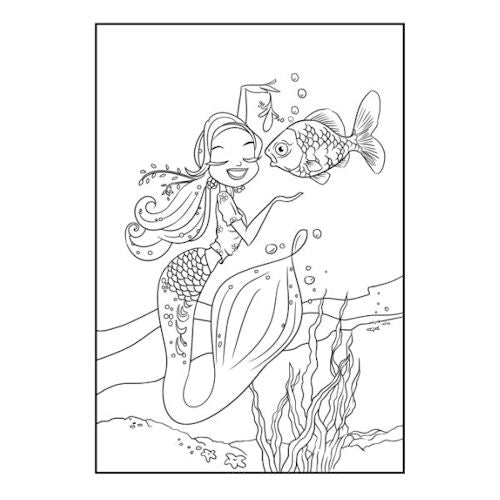 A4 My Magical Mermaid Colouring Book - Enchanting Designs Underwater Scenes High Quality