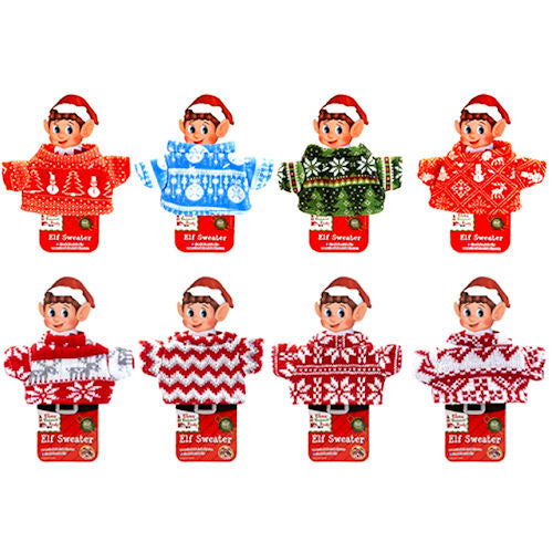Knitted Sweater Outfit For Elf - Assorted Designs Naughty Elves Christmas Pranks