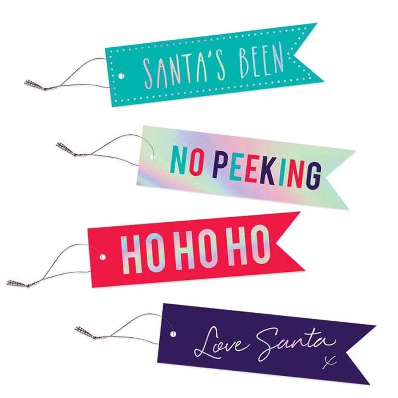 Christmas Flag Shaped Gift Tags - 20 Pack Festive Xmas Holiday Present Wrapping Decoration