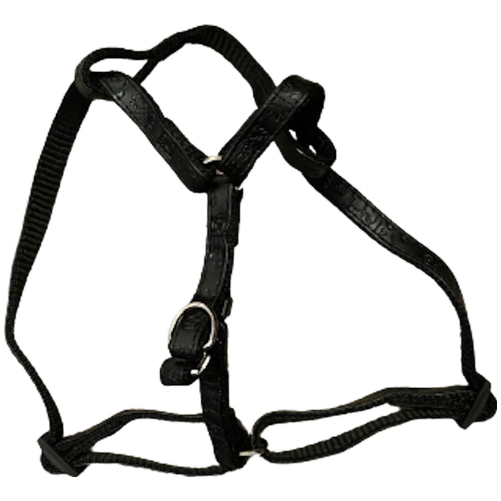 Patterned Dog Harness Black - Adjustable Bright Durable Pet Accessory