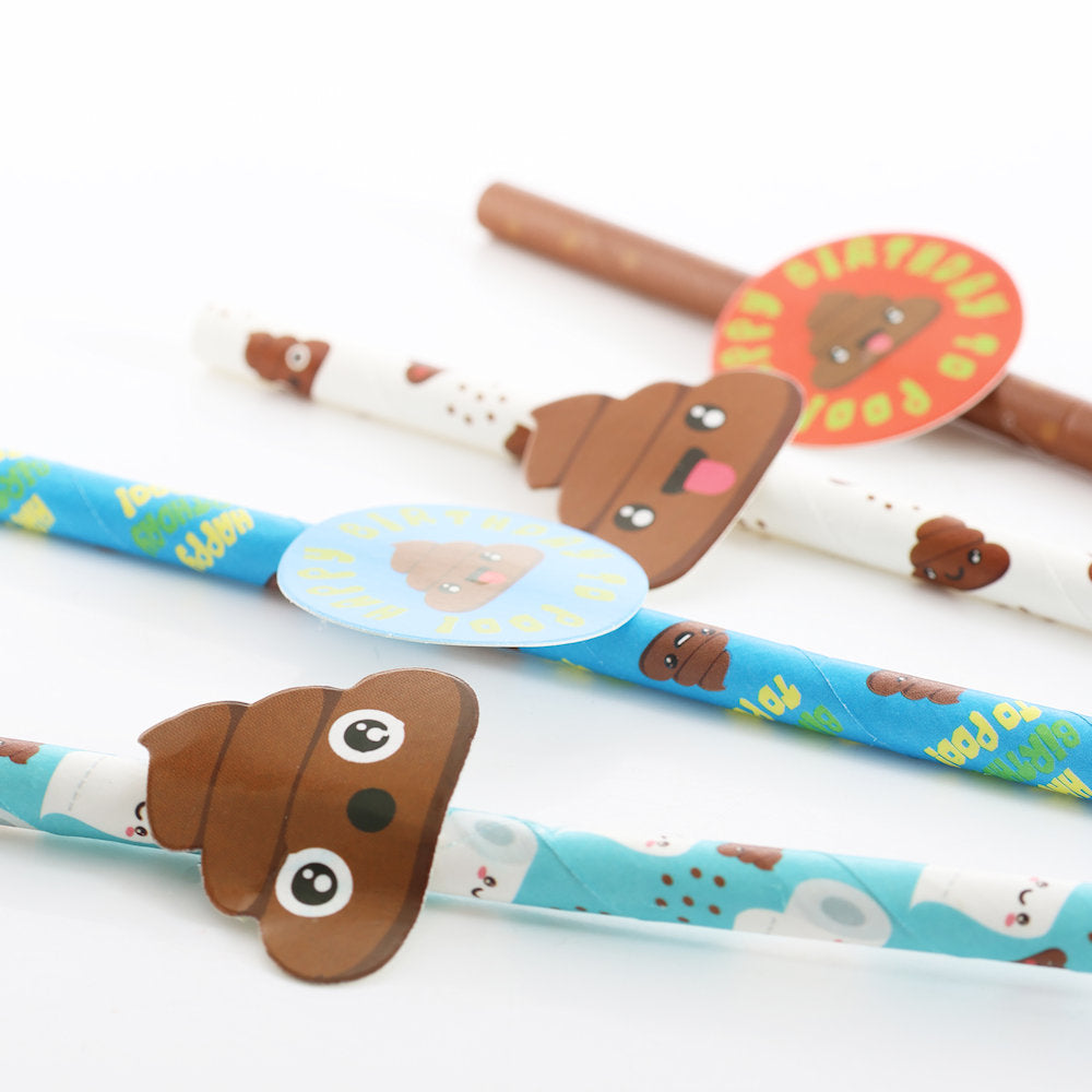 20 Emoji Poo Paper Straws