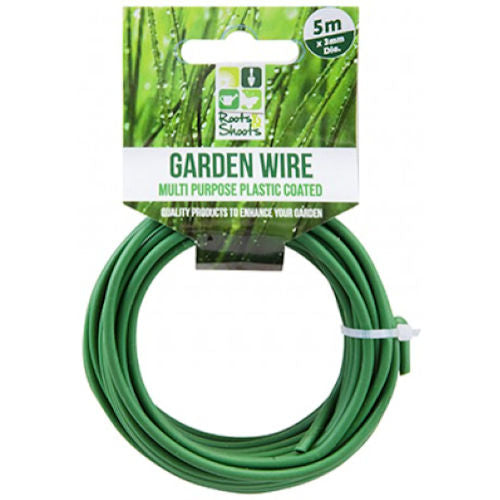 Heavy Duty Plastic Coated Garden Wire - 5m x 3mm Strong Durable Plant Support Tying