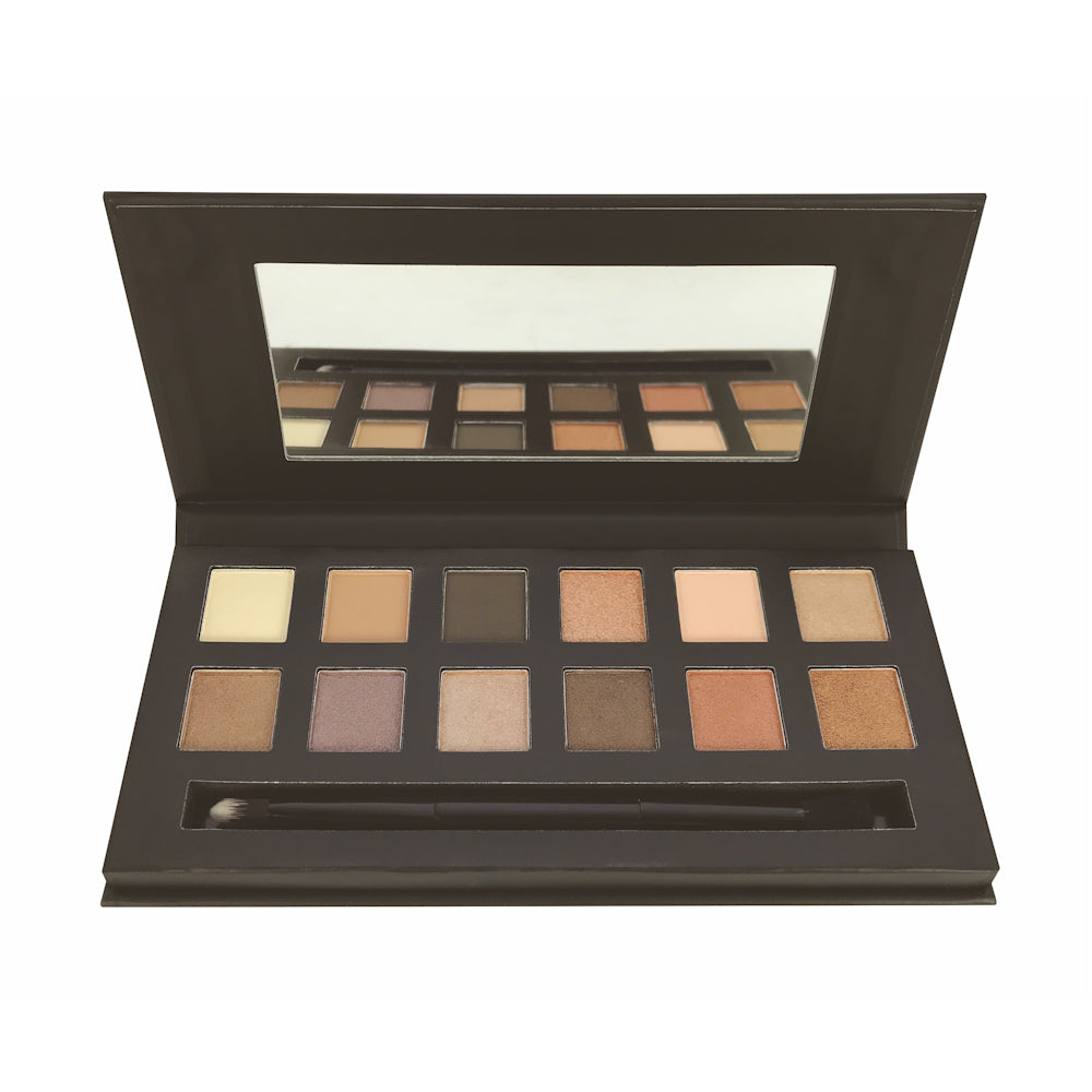 Technic Cosmetics 12 Colour Eyeshadow Palette Seeing Stars Nudes - Rich Pigmented Long-Lasting Blendable Shades Professional Makeup