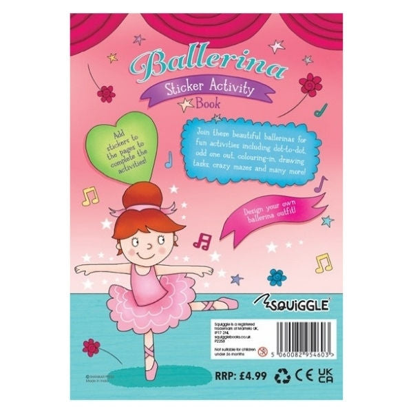 A4 Mermaid Ballerina Sticker Activity Book - Assorted Enchanting Designs Includes Stickers