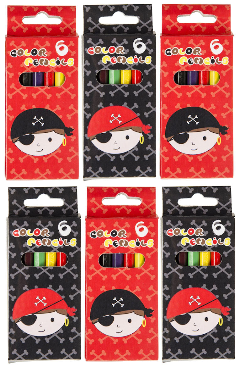 6 Pirate Halfsize Colouring Pencils