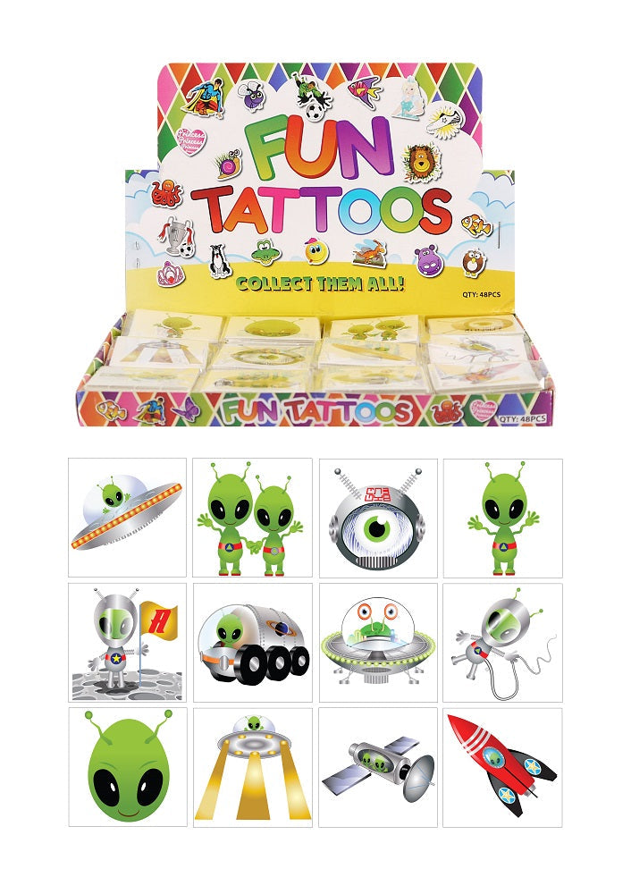 72 Alien Temporary Tattoos