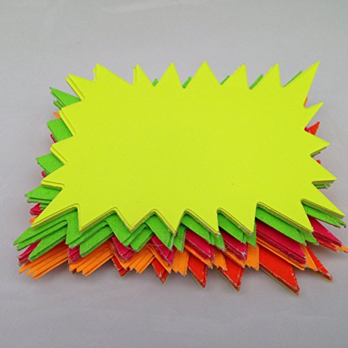 Fluorescent Flashes - 60 Pack Neon Colourful Cardboard Flashcards