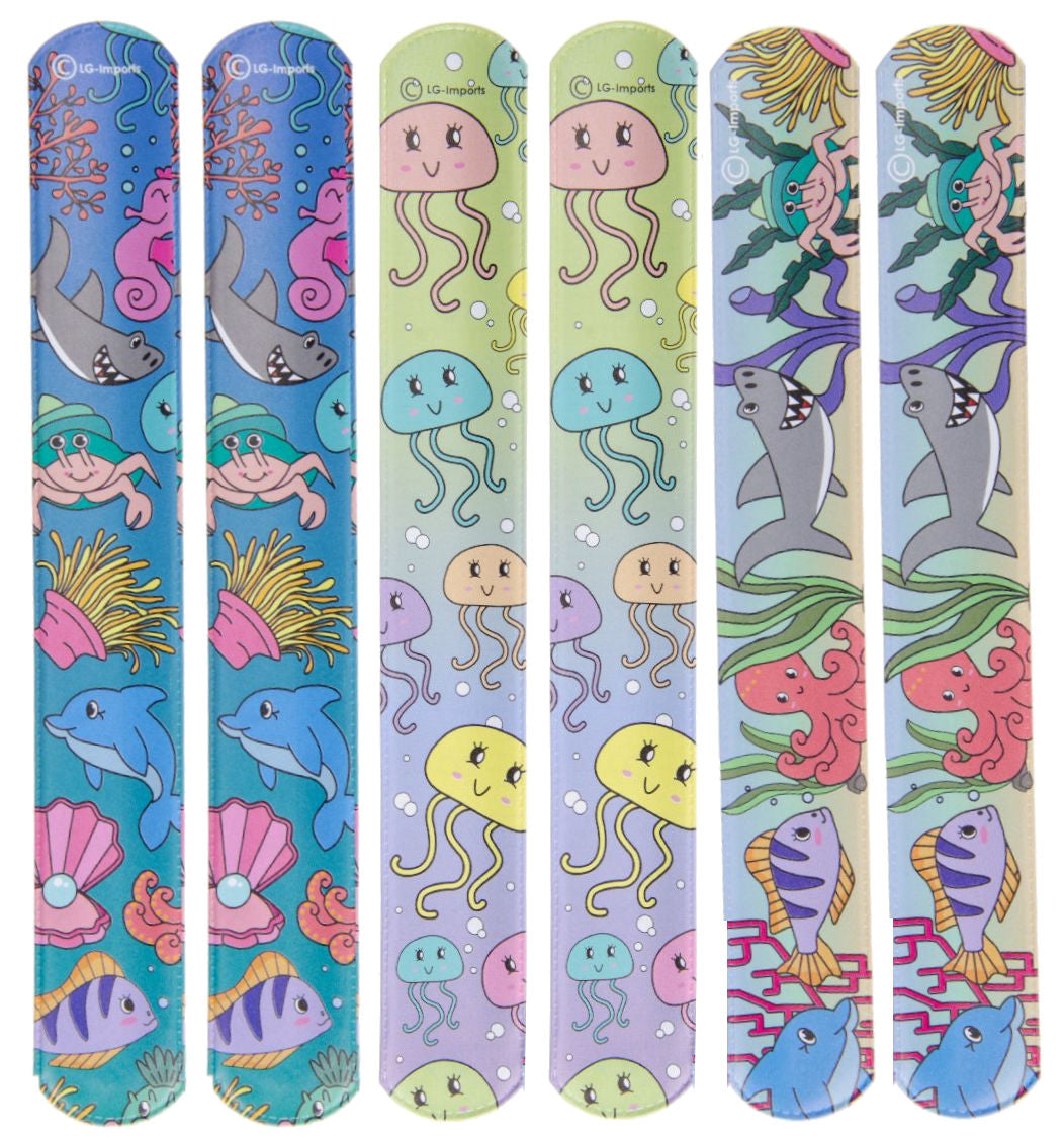 6 Sealife Slap Bracelets