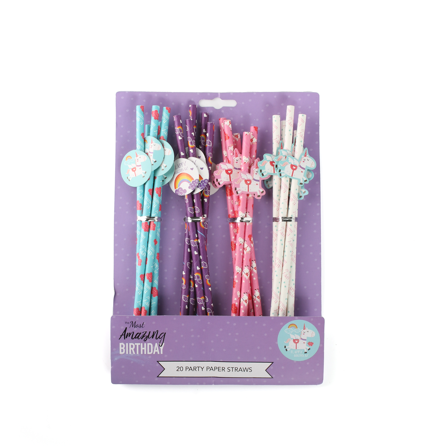 20 Unicorn Paper Straws