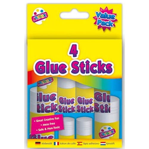 Glue Sticks - 4 Pack Mess Free Adhesive School Kids Art Crafts Office Supplies