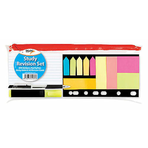 Study Revision Set - 9 Piece Exam Preparation Stationery School Supplies