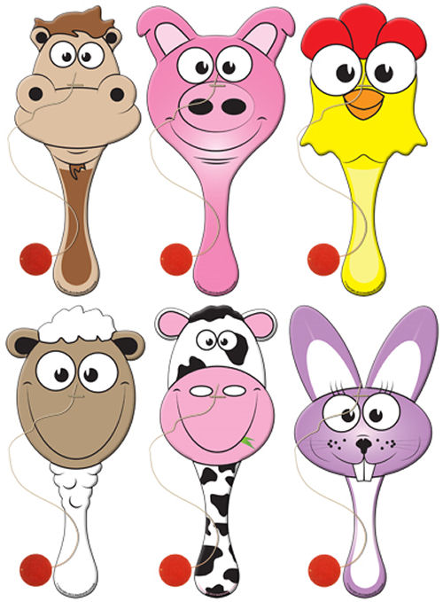 6 Farm Wooden Paddle Bats