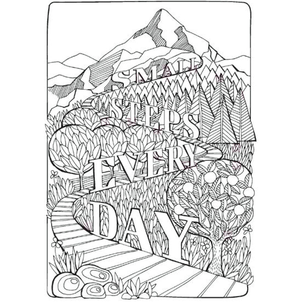 A4 Inspirational Quotes Colouring Book - Motivational Messages Relaxing Art Therapy High Quality