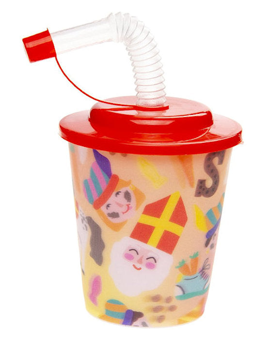 Sinterklass Reusable Plastic 3D Cup & Straw