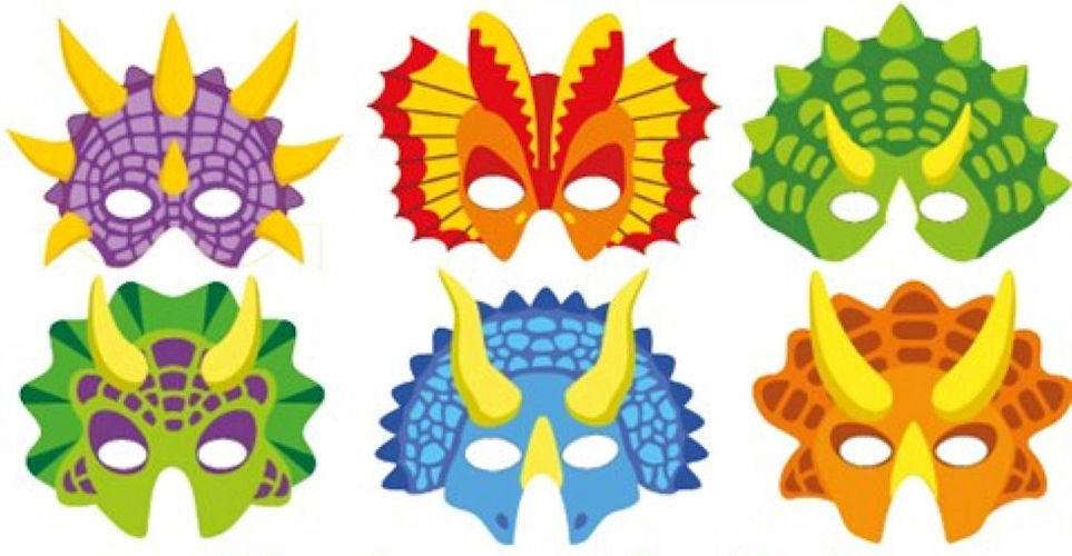 12 Cardboard Dinosaur Masks