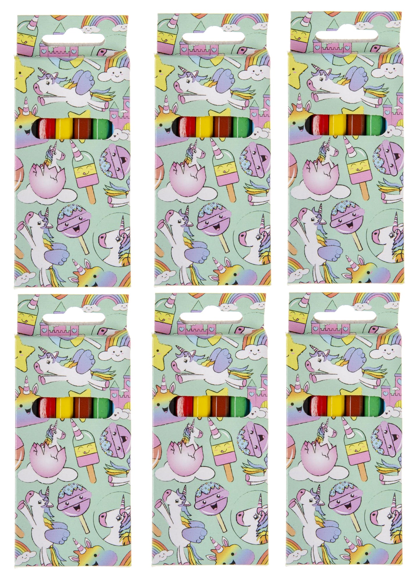 6 Unicorn Halfsize Colouring Pencils