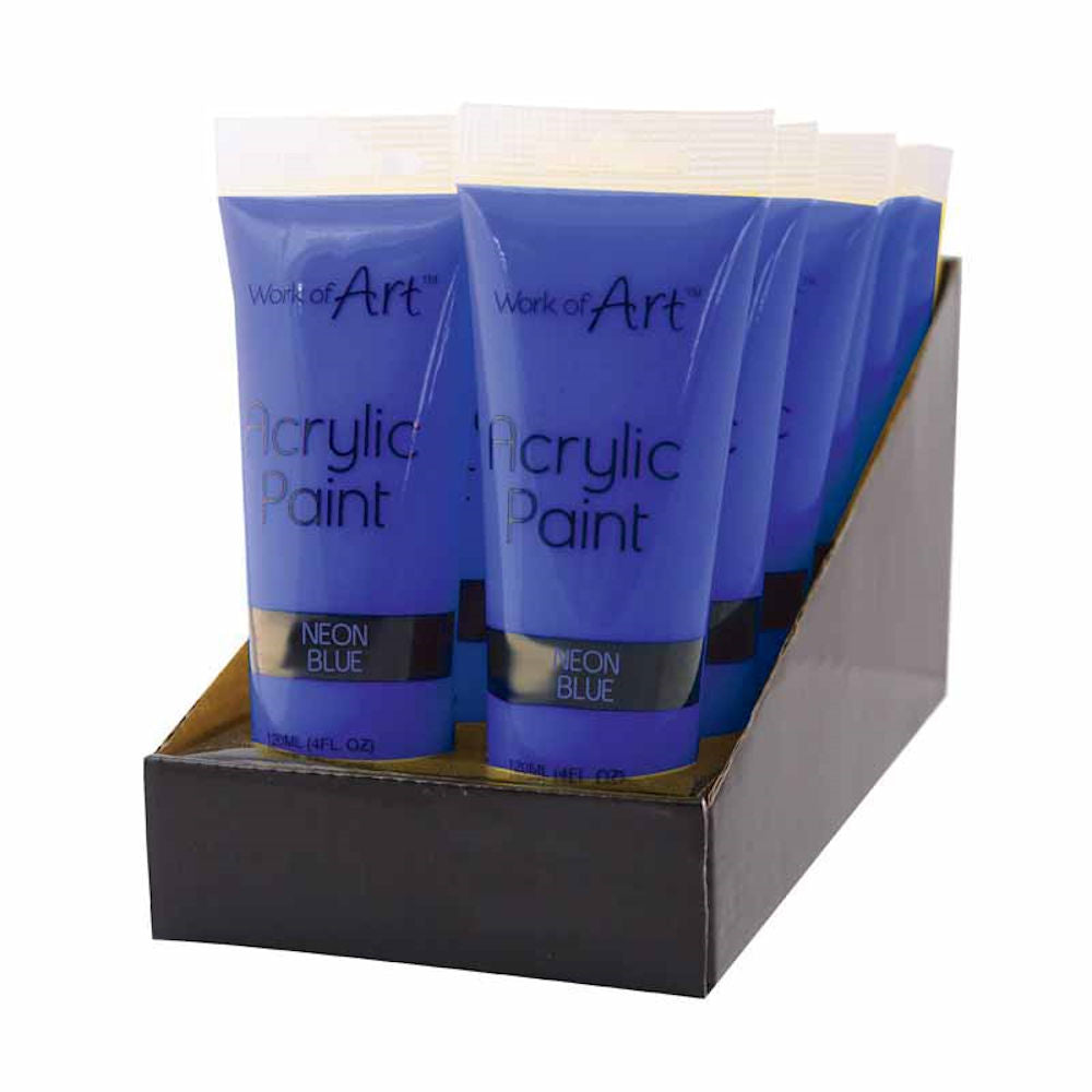 Neon Blue Acrylic Paint - 120ml Bright Colour Art Supplies Crafting Painting