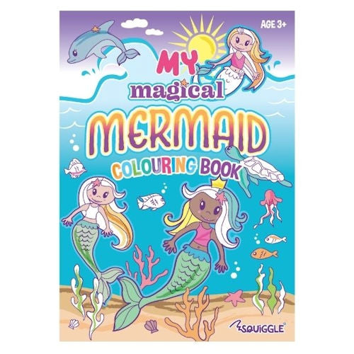 A4 My Magical Mermaid Colouring Book - Enchanting Designs Underwater Scenes High Quality