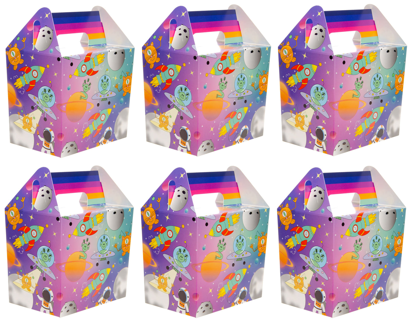 6 Space Party Food Lunch Boxes